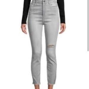 25. DL1961 Chrissy Cropped high rise Skinny Jeans Gray distressed. 30
